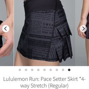 Lululemon Run: Pace Setter Skirt CLASSIC MANIFESTO